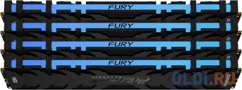 Kingston 64GB 3600MHz DDR4 CL16 DIMM (Kit of 4) 1Gx8 FURY Renegade RGB фото