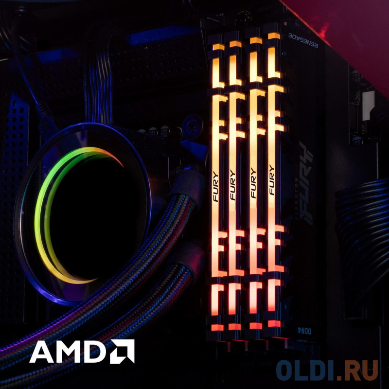 Kingston 64GB 3600MHz DDR4 CL16 DIMM (Kit of 4) 1Gx8 FURY Renegade RGB фото