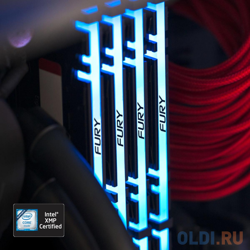Kingston 64GB 3600MHz DDR4 CL16 DIMM (Kit of 4) 1Gx8 FURY Renegade RGB фото