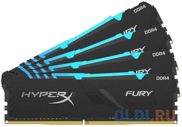 

Оперативная память для компьютера Kingston HyperX Fury RGB DIMM 128Gb DDR4 3000MHz HX430C16FB3AK4/128