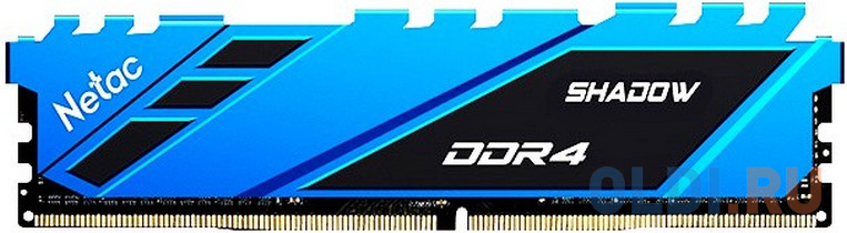 Оперативная память для компьютера Netac Shadow DIMM 16Gb DDR4 3200 MHz NTSDD4P32SP-16B модуль памяти ddr 4 dimm 16gb pc25600 3200mhz netac shadow ntsrd4p32sp 16e rgb c16 grey с радиатором