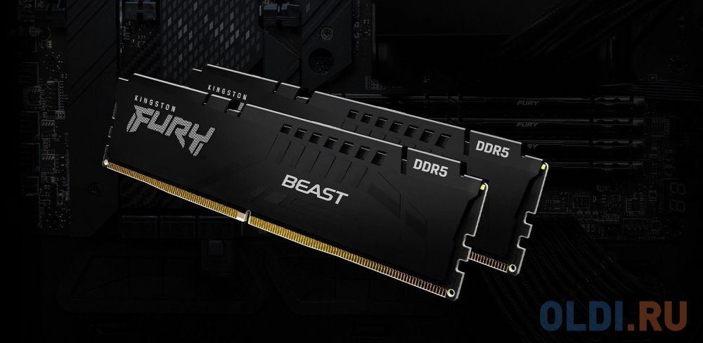 Память DDR5 16Gb 5200MHz Kingston KF552C40BB-16 Fury Beast RTL Gaming PC5-41600 CL40 DIMM 288-pin 1.25В single rank фото