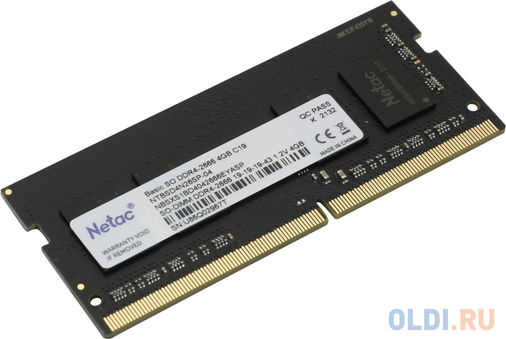     Netac Basic SO-DIMM 4Gb DDR4 2666 MHz NTBSD4N26SP-04