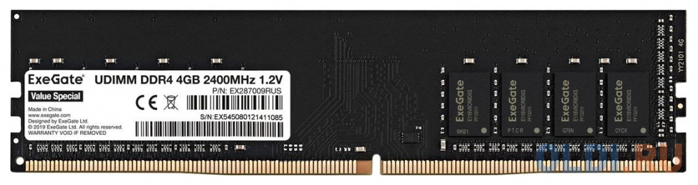 Оперативная память для компьютера Exegate Value Special DIMM 4Gb DDR4 2400 MHz EX287009RUS оперативная память для компьютера kingmax km ld4 2400 4gs dimm 4gb ddr4 2400mhz
