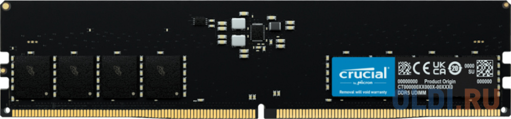 CRUCIAL 16GB DDR5-4800 UDIMM CL40 (16Gbit) cbr cm 855 armor мышь проводная оптическая игровая usb до 4800 dpi 7 программируемых кнопок и колесо прокрутки rgb подсветка abs пластик длин