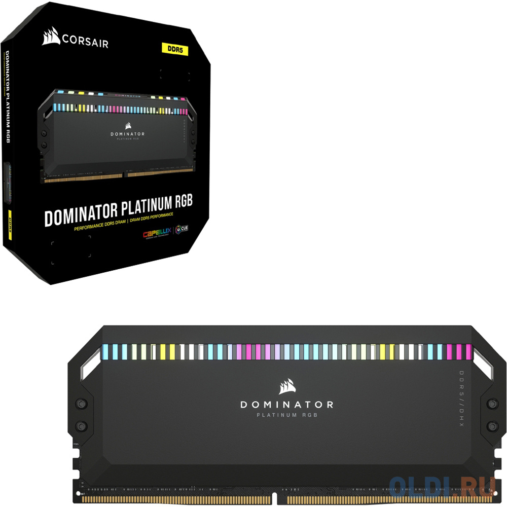 Память DDR5 2x16Gb 5200MHz Corsair CMT32GX5M2B5200C40 DOMINATOR PLATINUM RGB RTL PC5-41600 CL40 DIMM 288-pin 1.25В с радиатором Ret фото