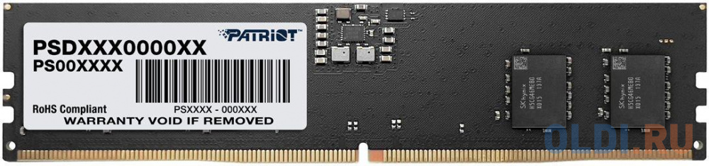 Оперативная память для компьютера Patriot Signature DIMM 8Gb DDR5 4800 MHz PSD58G480041 PSD58G480041 crucial 8gb ddr5 4800 udimm cl40 16gbit
