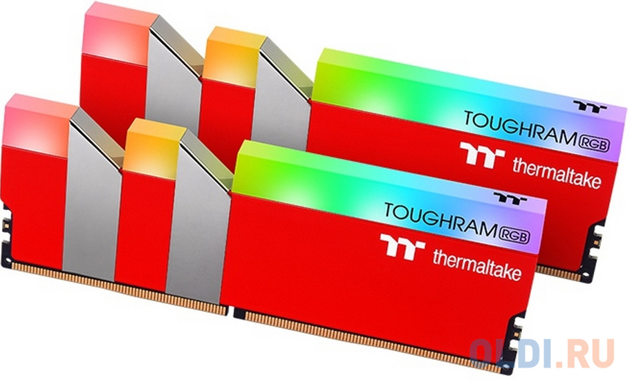 Оперативная память для компьютера Thermaltake TOUGHRAM RGB DIMM 16Gb DDR4 3600 MHz RG25D408GX2-3600C18A 16gb thermaltake ddr4 4600 dimm toughram xg rgb gaming memory r016d408gx2 4600c19a non ecc cl18 1 5v heat shield xmp 2 0 kit 2x8gb rtl