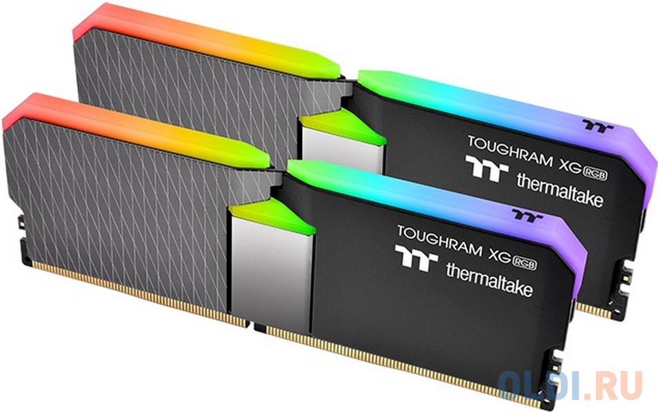 16GB Thermaltake DDR4 4600 DIMM TOUGHRAM XG RGB Black Gaming Memory R016D408GX2-4600C19A Non-ECC, CL18, 1.5V, Heat Shield, XMP 2.0, Kit (2x8GB), RTL (