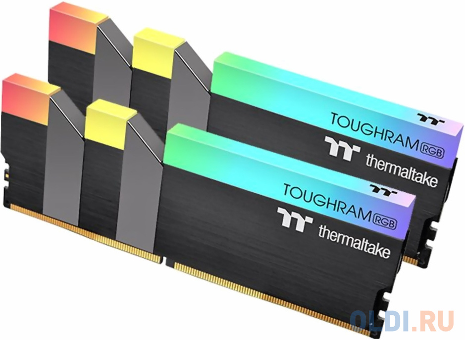 64GB Thermaltake DDR4 3600 DIMM TOUGHRAM RGB Black Gaming Memory R009R432GX2-3600C18A Non-ECC, CL18, 1.35V, Heat Shield, XMP 2.0, Kit (2x32GB), RTL (5