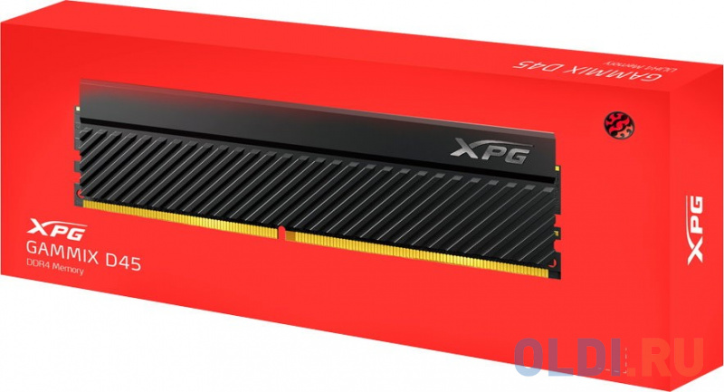 8GB ADATA DDR4 3600 DIMM GAMMIX D45G RGB Black Gaming Memory AX4U36008G18I-CBKD45 Non-ECC, CL18, 1.35V, Heat Shield, XMP 2.0, RTL (935106) фото