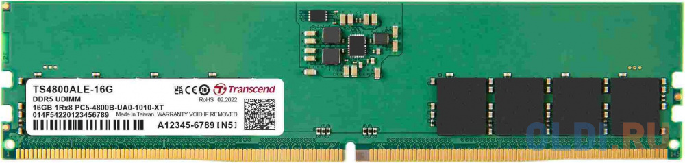 Оперативная память для компьютера Transcend TS4800ALE-16G UDIMM 16Gb DDR5 4800 MHz TS4800ALE-16G