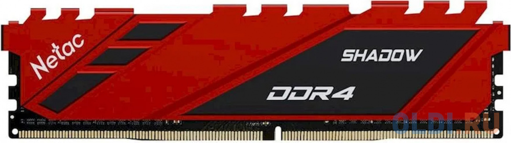 Модуль памяти DDR 4 DIMM 8Gb PC28800, 3600Mhz, Netac Shadow NTSDD4P36SP-08R C18 Red, с радиатором модуль памяти ddr 4 dimm 16gb pc25600 3200mhz netac shadow ntsrd4p32sp 16e rgb c16 grey с радиатором
