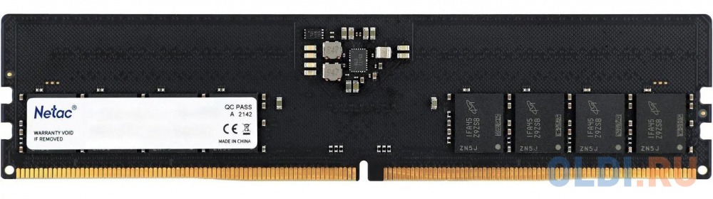 Оперативная память для компьютера Netac Basic DIMM 8Gb DDR5 4800 MHz NTBSD5P48SP-08 оперативная память для компьютера netac z rgb dimm 32gb ddr5 6600 mhz ntzed5p66dp 32s