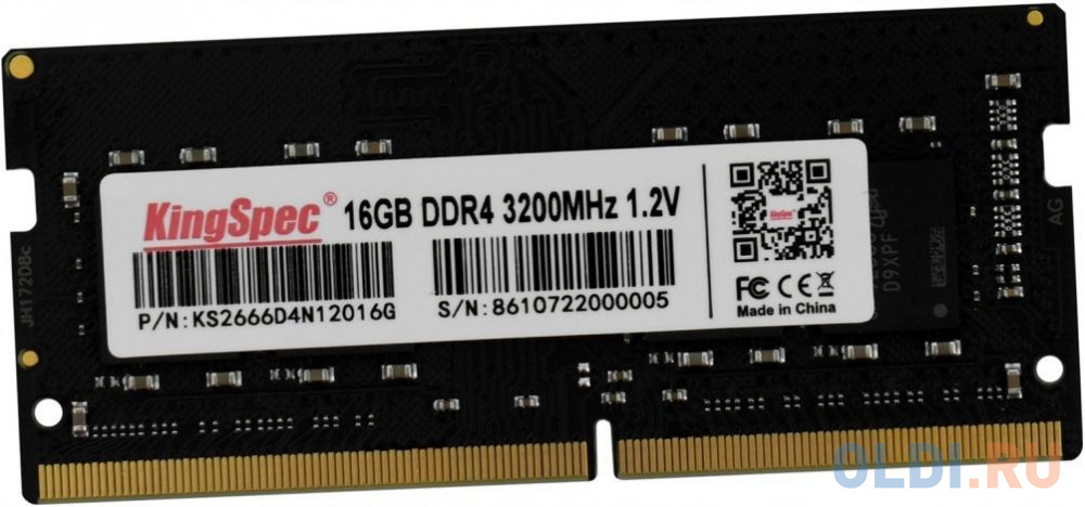 Оперативная память для ноутбука Kingspec KS2666D4N12016G SO-DIMM 16Gb DDR4 2666 MHz KS2666D4N12016G оперативная память для ноутбука apacer as16ggb26cqybgh so dimm 16gb ddr4 2666mhz