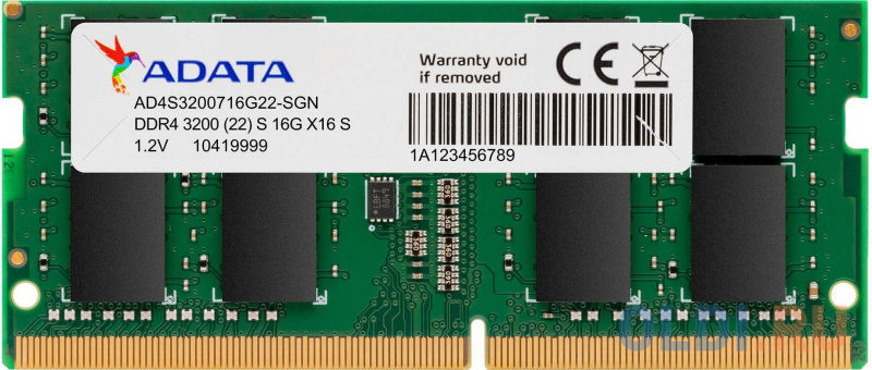 

Память DDR4 16Gb 3200MHz A-Data AD4S320016G22-RGN RTL PC4-25600 CL22 SO-DIMM 260-pin 1.2В single rank