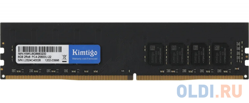 

Модуль памяти DDR 4 DIMM 8Gb PC25600, 3200Mhz, KIMTIGO (KMKU8G8683200) (retail)