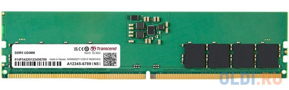 Модуль памяти Transcend 8GB U-DIMM DDR5, 4800МГц, 1Rx16 CL40 1.1V