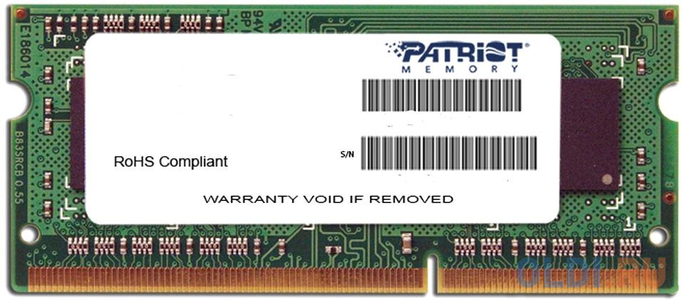 Модуль памяти для ноутбука SODIMM 4GB PC12800 DDR3 PSD34G160081S PATRIOT cbr ddr3 sodimm 8gb cd3 ss08g16m11 01 pc3 12800 1600mhz cl11 1 35v