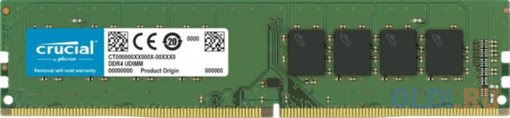 Оперативная память для компьютера Crucial CT16G4DFS832A DIMM 16Gb DDR4 3200 MHz CT16G4DFS832A foxline dimm 16gb 3200 ddr4 ecc cl22 1gb 8
