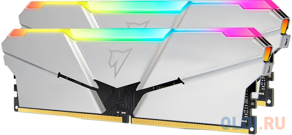 Модуль памяти DDR 4 DIMM 16Gb (8Gbx2) PC28800, 3600Mhz, Netac Shadow NTSRD4P36DP-16S, RGB, CL16 Silver, 1.35V, с радиатором фото