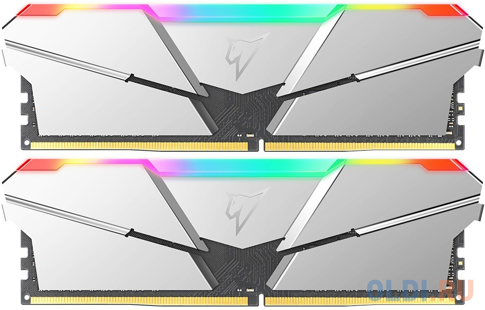 Модуль памяти DDR 4 DIMM 16Gb (8Gbx2) PC25600, 3200Mhz, Netac Shadow NTSRD4P32DP-16SC, RGB, CL16 Silver, 1.35V, с радиатором