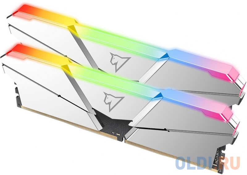 Модуль памяти DDR 4 DIMM 16Gb (8Gbx2) PC25600, 3200Mhz, Netac Shadow NTSRD4P32DP-16SC, RGB, CL16 Silver, 1.35V, с радиатором фото