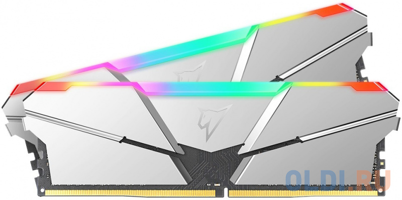 Модуль памяти DDR 4 DIMM 16Gb (8Gbx2) PC25600, 3200Mhz, Netac Shadow NTSRD4P32DP-16SC, RGB, CL16 Silver, 1.35V, с радиатором фото