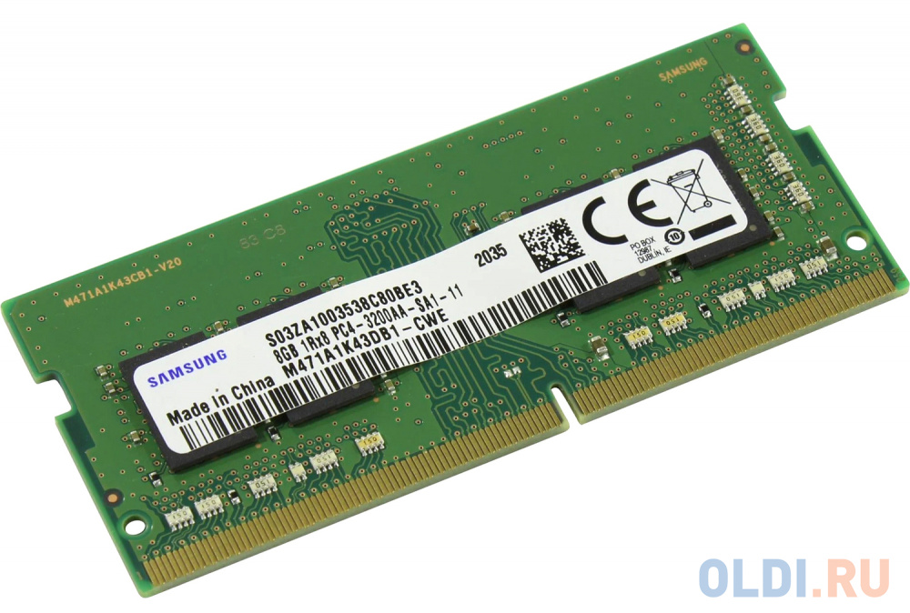 Samsung DDR4   8GB SO-DIMM  3200MHz   1.2V (M471A1K43DB1-CWE), 1 year