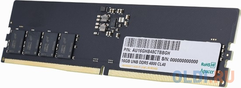Оперативная память для компьютера Apacer AU16GHB48CTBBGH DIMM 16Gb DDR5 4800 MHz AU16GHB48CTBBGH