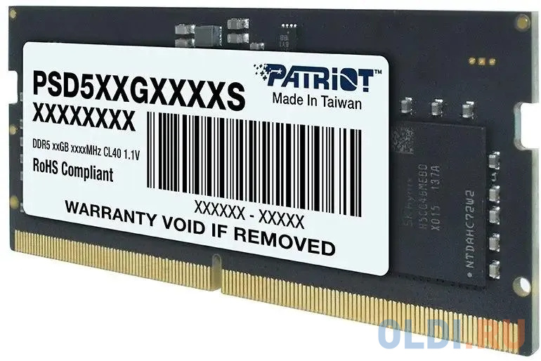 Память DDR5 8Gb 4800MHz Patriot PSD58G480041S RTL PC5-38400 CL40 SO-DIMM 260-pin 1.1В single rank фото