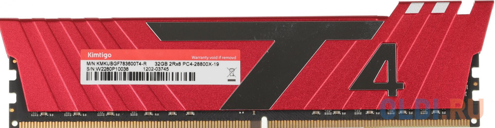 Память DDR4 32Gb 3600MHz Kimtigo KMKUBGF783600T4-R RTL PC4-21300 CL19 DIMM 288-pin 1.2В single rank фото