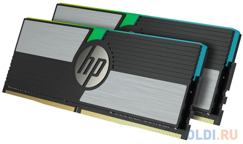 Память DDR 4 DIMM 32Gb (16Gbx2) PC25600, 3200Mhz, 16-20-20-38,  HP V10 RGB 48U47AA#ABB с радиатором