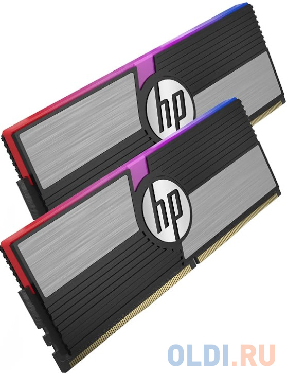 Память DDR 4 DIMM 32Gb (16Gbx2) PC25600, 3200Mhz, 16-20-20-38,  HP V10 RGB 48U47AA#ABB с радиатором фото
