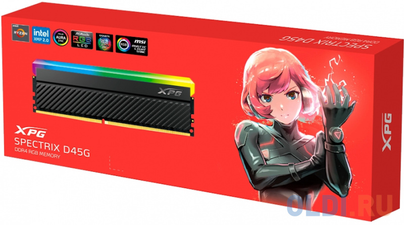 32GB ADATA DDR4 3600 DIMM XPG Spectrix D45G RGB Gaming Memory AX4U360032G18I-CBKD45G Non-ECC, CL18, 1.5V, RTL (934918) фото