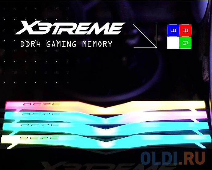 Модуль памяти DDR 4 DIMM 16Gb (8Gbx2), 3600Mhz, OCPC X3 RGB  MMX3A2K16GD436C18WL, RGB, CL18, WHITE LABEL фото