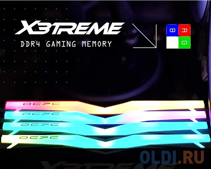Модуль памяти DDR 4 DIMM 16Gb (8Gbx2), 3600Mhz, OCPC X3 RGB  MMX3A2K16GD436C18BL, RGB, CL18, BLACK LABEL фото
