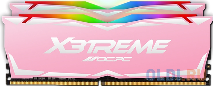 Модуль памяти DDR 4 DIMM 16Gb (8Gbx2), 3600Mhz, OCPC X3 RGB  MMX3A2K16GD436C18PK, RGB, CL18, PINK