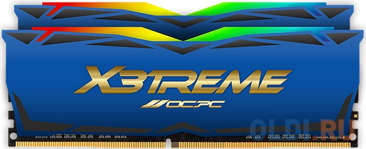 Модуль памяти DDR 4 DIMM 32Gb (16Gbx2), 3600Mhz, OCPC X3 RGB  MMX3A2K32GD436C18BU, RGB, CL18, BLUE LABEL