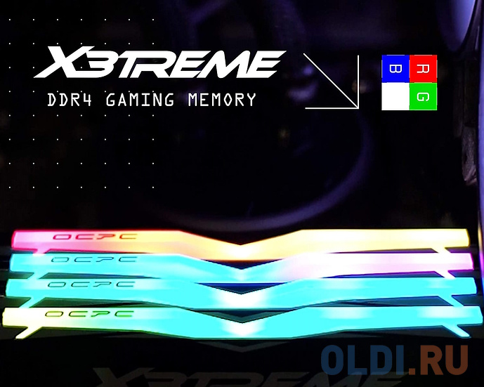Модуль памяти DDR 4 DIMM 32Gb (16Gbx2), 3200Mhz, OCPC X3 RGB  MMX3A2K32GD432C16W, RGB, CL16, WHITE фото