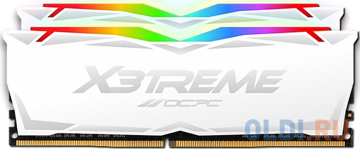 Оперативная память для компьютера OCPC X3 RGB WHITE DIMM 64Gb DDR4 3200 MHz MMX3A2K64GD432C16W MMX3A2K64GD432C16W оперативная память для компьютера samsung m393a8g40mb2 ctd dimm 64gb ddr4 2666mhz