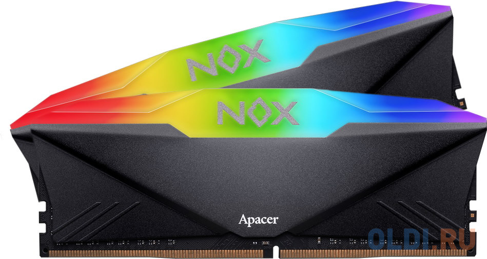 Оперативная память для компьютера Apacer NOX RGB DIMM 16Gb DDR4 3200 MHz AH4U16G32C28YNBAA-2 apacer ddr4 8gb 3200mhz so dimm pc4 25600 cl22 1 2v retail 1024 8 3 years as08ggb32csybgh es 08g21 gsh