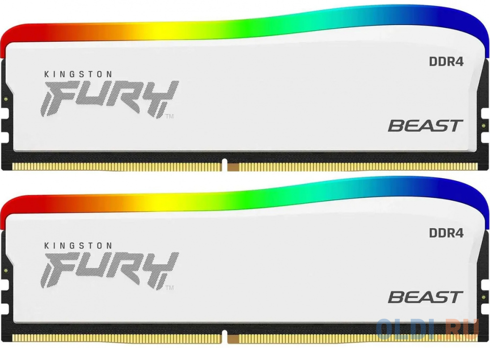 Оперативная память для компьютера Kingston Fury Beast White SE DIMM 16Gb DDR4 3600 MHz KF436C17BWAK2/16