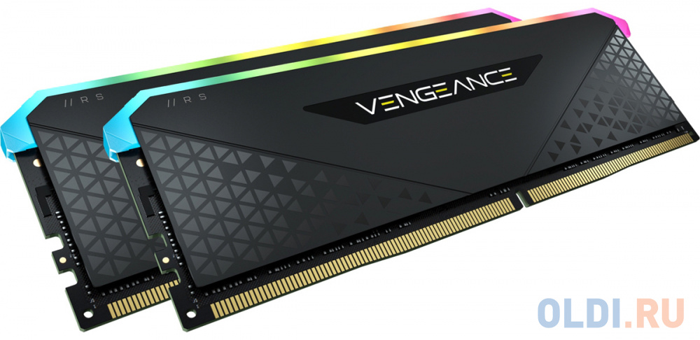 Память оперативная/ Corsair DDR4, 3200MHz 16GB 2x8GB Dimm, Unbuffered, 16-20-20-38, XMP 2.0, Vengeance RGB RS, RGB LED, Black PCB, 1.35V, for AMD Ryze