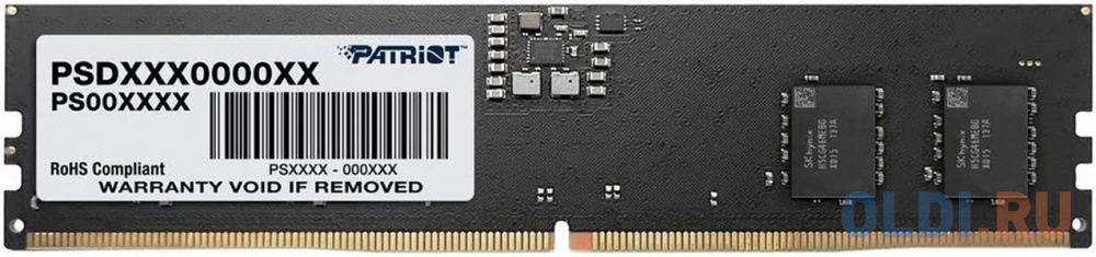 Оперативная память для компьютера Patriot Signature DIMM 16Gb DDR5 5600 MHz PSD516G560081 оперативная память для компьютера patriot signature dimm 8gb ddr5 5200 mhz psd58g520041