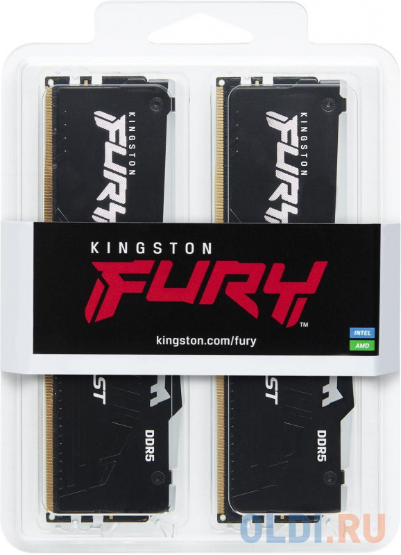 16GB Kingston DDR5 5600 DIMM FURY Beast RGB XMP Gaming Memory KF556C40BBAK2-16 Non-ECC,  CL40, 1.25V, (Kit of 2) 1RX16 40-40-40  288-pin 16Gbit, RTL фото