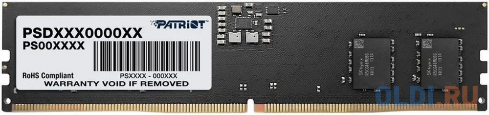 Оперативная память для компьютера Patriot Signature DIMM 16Gb DDR5 5200 MHz PSD516G520081 PSD516G520081 оперативная память для компьютера patriot signature dimm 8gb ddr5 4800 mhz psd58g480041 psd58g480041