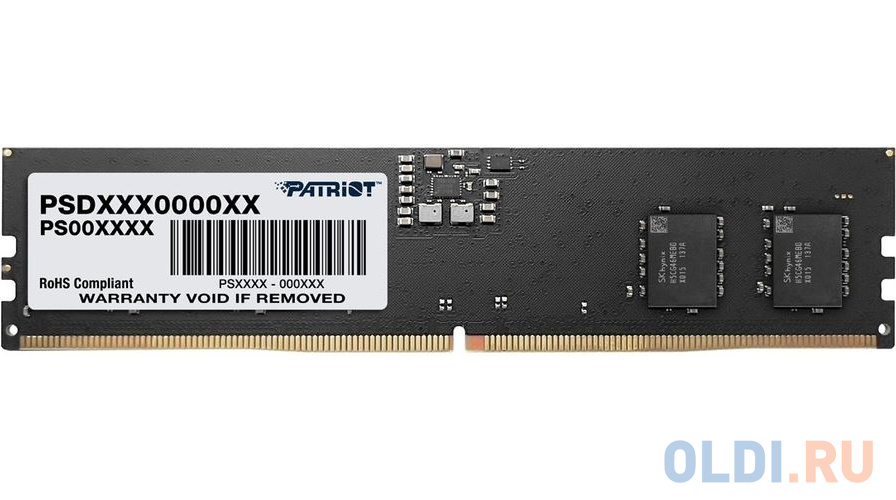 Оперативная память для компьютера Patriot Signature DIMM 8Gb DDR5 5200 MHz PSD58G520041 оперативная память для компьютера patriot viper venom rgb dimm 32gb ddr5 6600 mhz pvvr532g660c34k