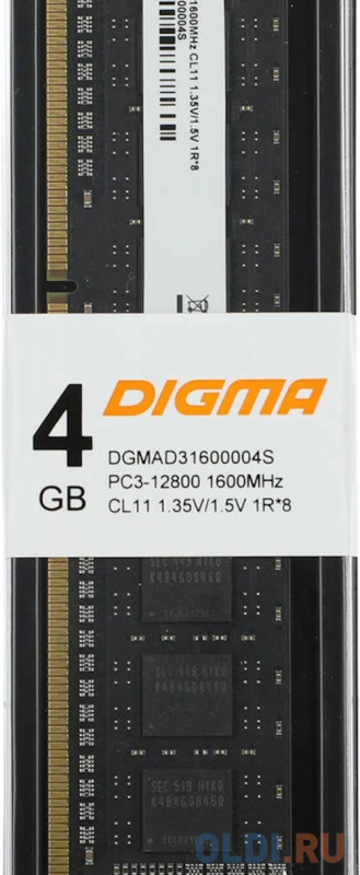 Оперативная память Digma DGMAD31600004S DDR3L -  4ГБ 1600, DIMM,  Ret фото