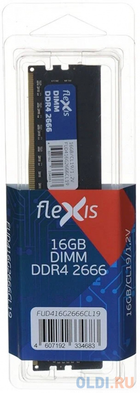 Модуль оперативной памяти Flexis 16GB DDR4 UDIMM 2666MHz (PC4-21300) 1,2V фото